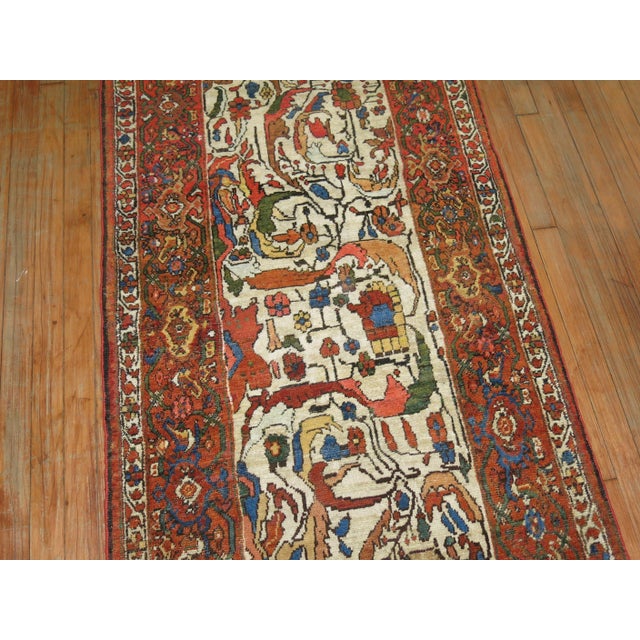 Chippendale Zabihi Collection Ivory Persian Antique Runner - 2'11" x 15'1" For Sale - Image 3 of 10