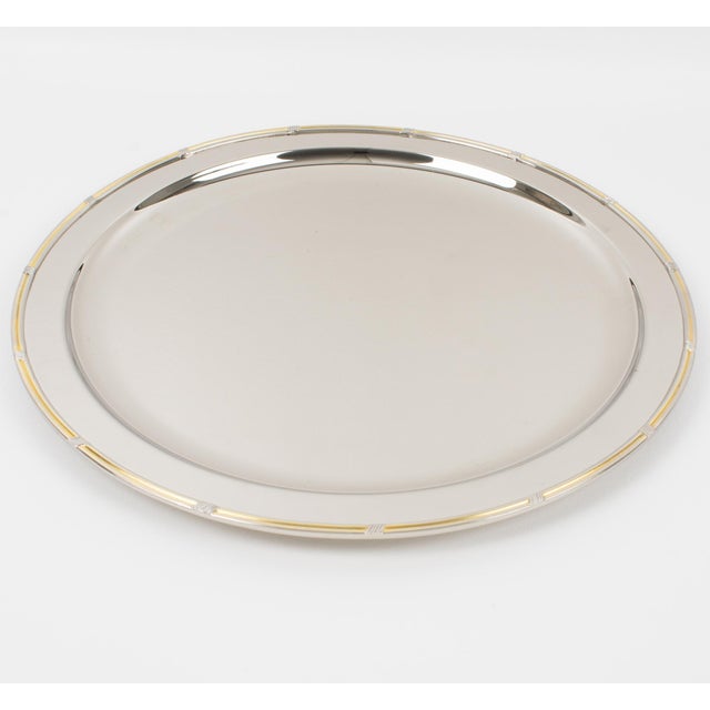 Contemporary Gucci Barware Silver Plate Barware Serving Tray, Italy circa 1980 For Sale - Image 3 of 9