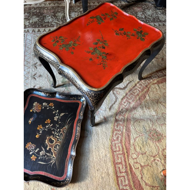 Late 20th Century Chinoiserie Tray Top Low Table For Sale - Image 5 of 6