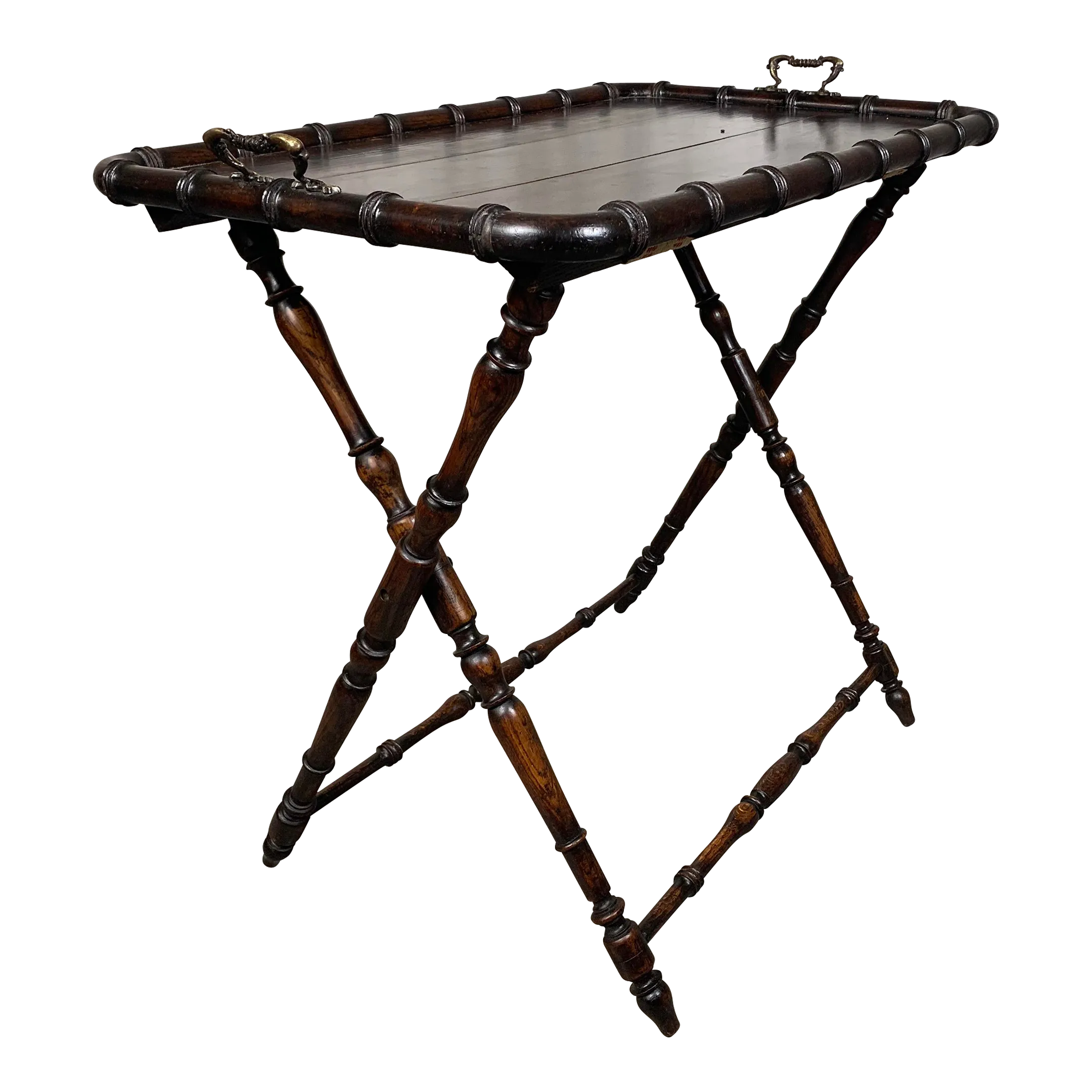 1900's Faux Bamboo Folding Butler Tray | Chairish