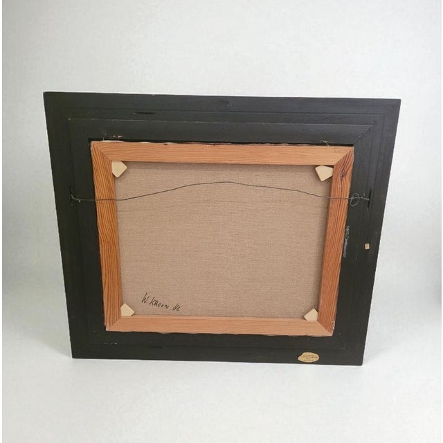 W. Kroon, Dutch River Landscape with Boats & Countryside, 1930s, Oil Painting, Framed For Sale - Image 8 of 9