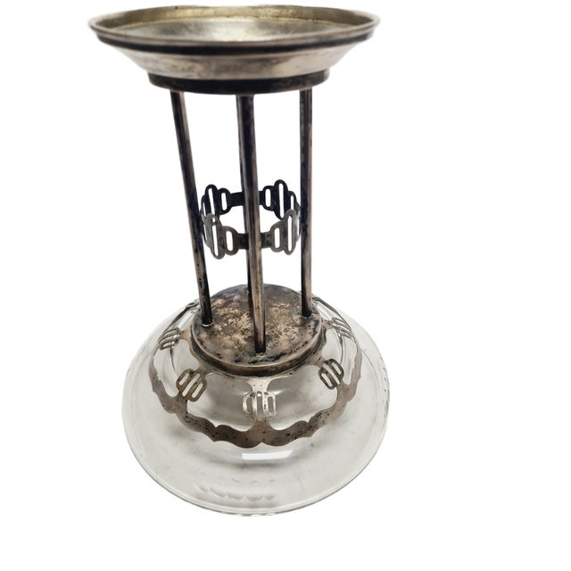 Art Deco Polish Silver Crystal Bowl on Stand, 1930s For Sale - Image 14 of 18