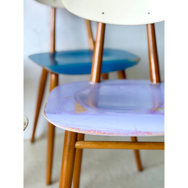Wood Bistro Chairs from Ton, 1960, Set of 4 For Sale - Image 7 of 18