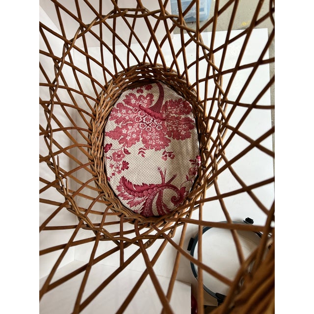 Vintage French Lattice Style Basket With Handle For Sale - Image 10 of 11