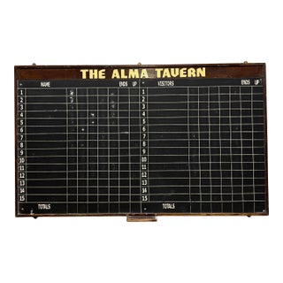 Vintage English Pub Skittles Score Board For Sale