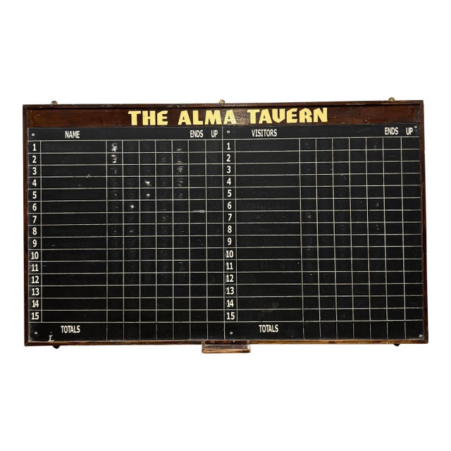 Vintage English Pub Skittles Score Board For Sale