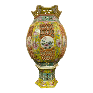 Rare Antique Chinese Famille Rose Porcelain Palace Lantern Late 19th Century