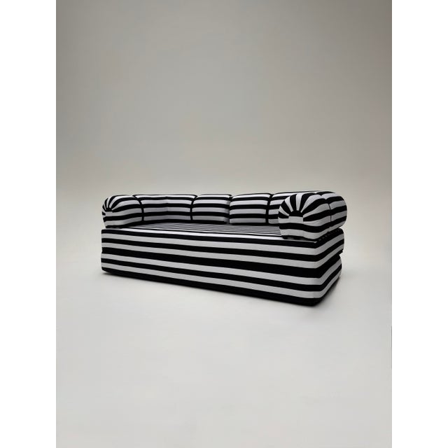 Vintage Black and White Striped Sofa Bed from Ikea, 1970s For Sale - Image 10 of 10