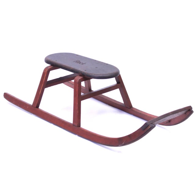 Industrial Vintage Wooden Sled, 1940s For Sale - Image 3 of 17