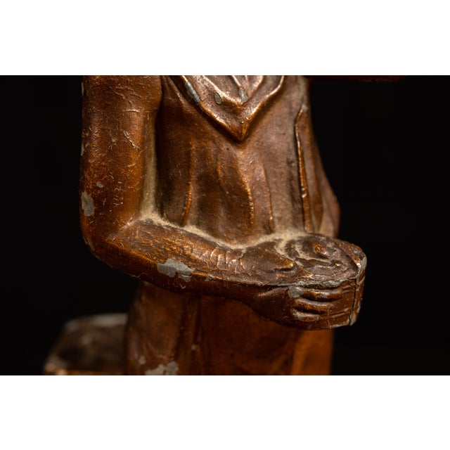 1930s Frankart Art Deco Figural Amber Glass Lamp For Sale In Chicago - Image 6 of 9