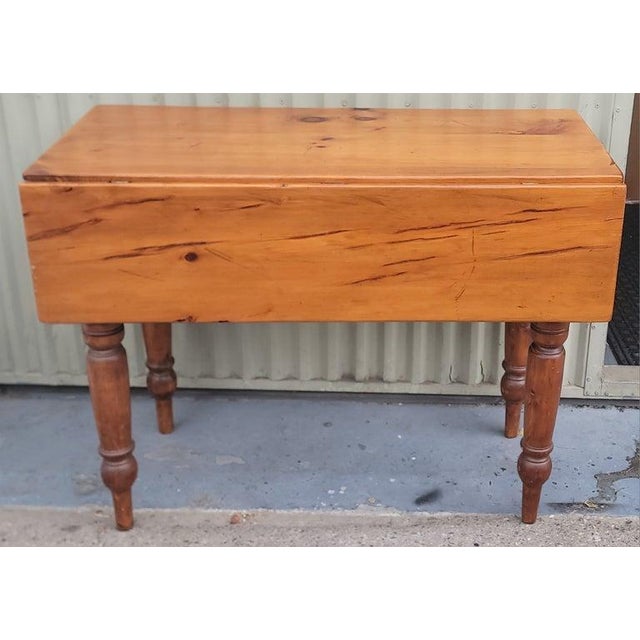 Folk Art 19thc Single Drawer Drop Leaf Table For Sale - Image 3 of 7