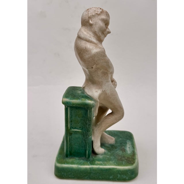 Early 20th Century Bretby Art Pottery Dickens Figures, Mr. Micawber and Uriah Heep Pair, England Early 20th Century For Sale - Image 5 of 17