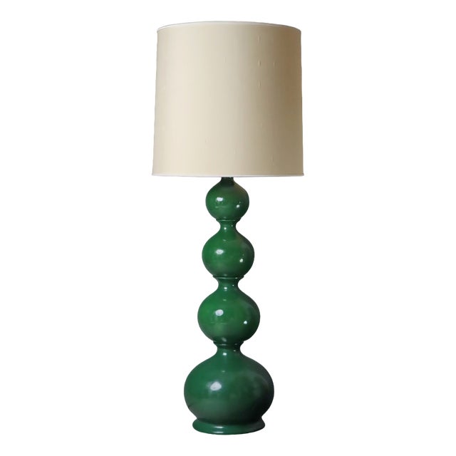 Green Bubble Ceramic Lamp from Kaiser Leuchten, 1960s For Sale