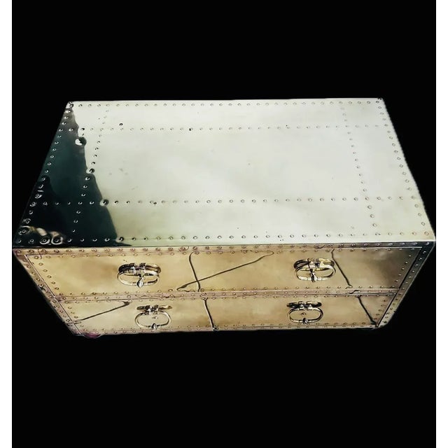 Sarreid Ltd. Campaign Style Brass Clad Coffee Table From Spain. For Sale In Miami - Image 6 of 10