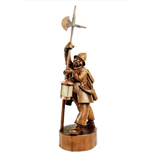 Metal Black Forest Nighwatchman Figurine with Lantern, 1960s For Sale - Image 7 of 7