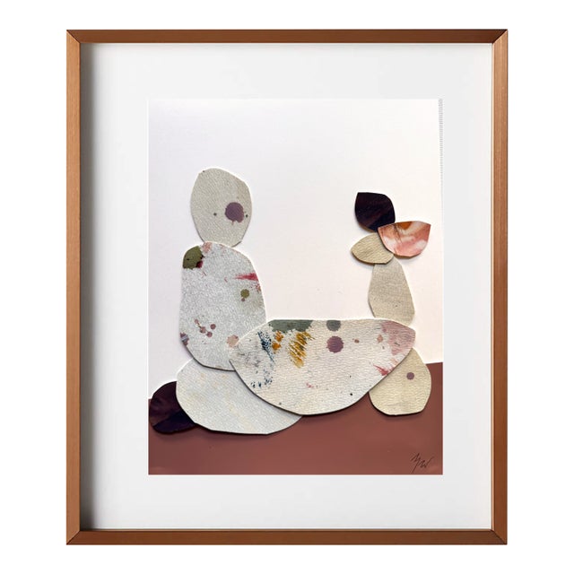 "Love Without Words 1" Original Mixed-Media Collage on Paper by Zac Woodiel For Sale