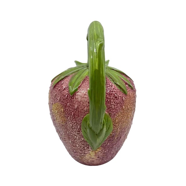 1970s Vintage Hand Painted Bassano Strawberry Pitcher For Sale In New York - Image 6 of 9