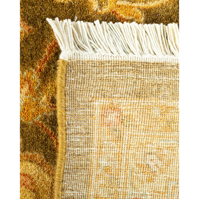 2000 - 2009 Mogul, One-of-a-Kind Hand-Knotted Runner Rug - Green, 6' 2" x 10' 10" For Sale - Image 5 of 8