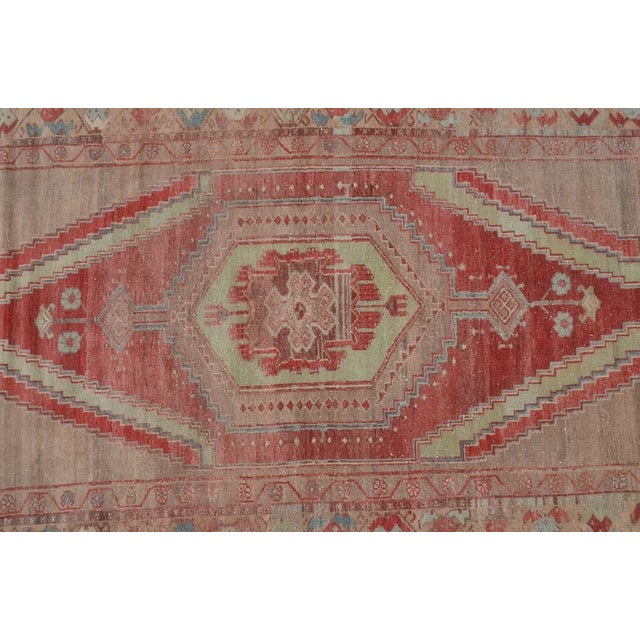 Tan 1950s Low Pile Distressed Wool Rug For Sale - Image 8 of 10