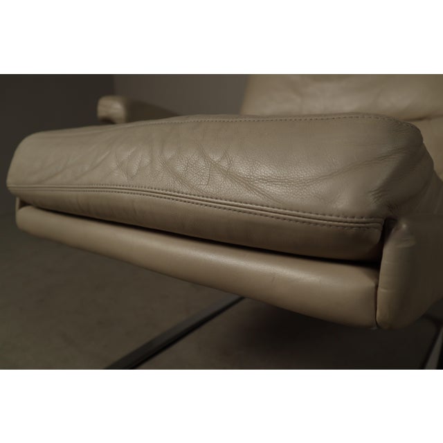 Mid-Century Modern Set of Leather Swing Lounge Chair with Ottoman by Reinhold Adolf for Cor Germany, 1970s For Sale - Image 3 of 16