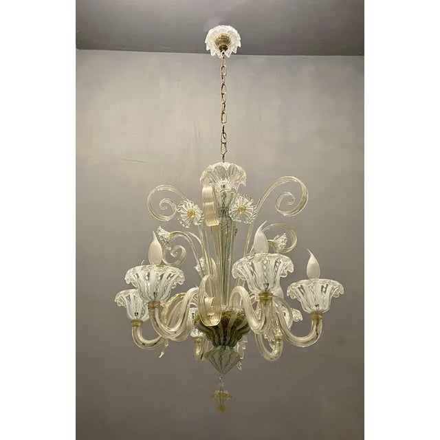 Venetian Murano Art Glass Chandelier from Venini For Sale - Image 12 of 12