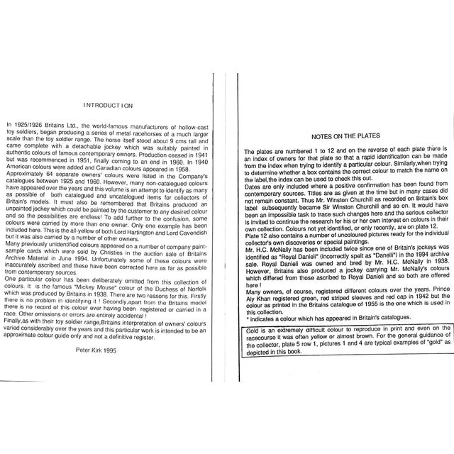 Paper "Britains Racing Colours of Famous Owners 1925-1960" 1995 Kirk, Peter For Sale - Image 7 of 8