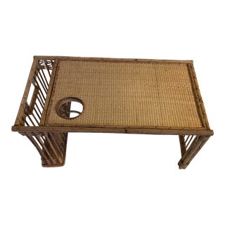 1950s Bamboo Tiger Wood Bed Tray For Sale