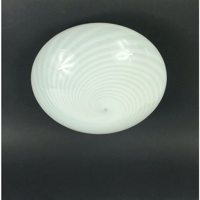 Mid-Century Modern Swirl Murano Glass Flush Mount, Italy, 1970s For Sale - Image 3 of 9