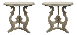 Jonathan Charles Transitional Gray Wood Assorted End Tables Pair