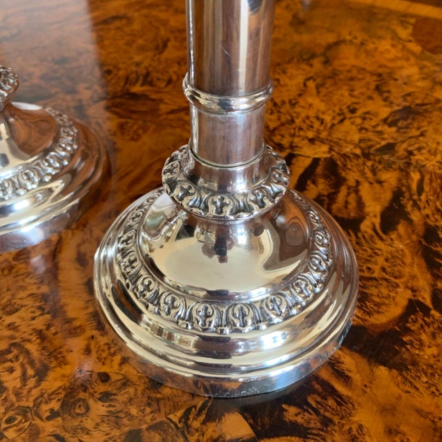 Silver English Sheffield Silver Telescopic Candle Stick Holders - A Pair For Sale - Image 8 of 12