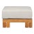 Paradiso Outdoor Solid Teak Wood Ottoman - Gray Fabric For Sale