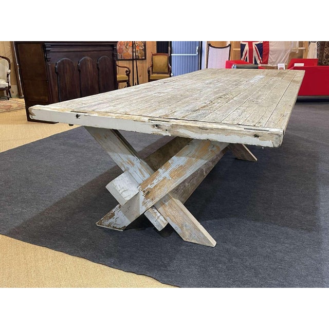 Industrial Fir Wood Workshop Table, 1980s For Sale - Image 3 of 9