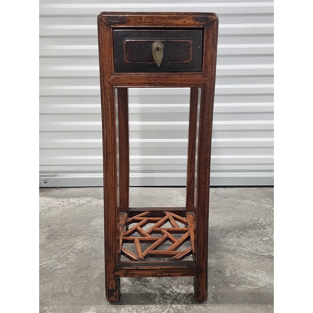 Chinese Antique Chinese Late 19th Century Elmwood Chinese Flower Stand From Jiangsu For Sale - Image 3 of 12