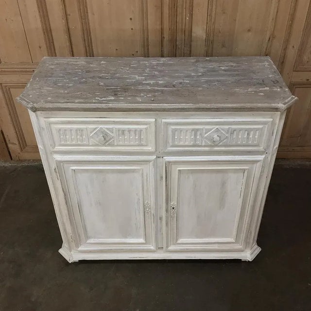 Off-white 18th Century Country French Louis XVI Painted Buffet For Sale - Image 8 of 13
