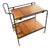 Vintage Stitched Leather Bar Cart by Jacques Adnet, 1950s For Sale