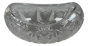 Bohemian Oval Crystal Centerpiece Vase, 1960s