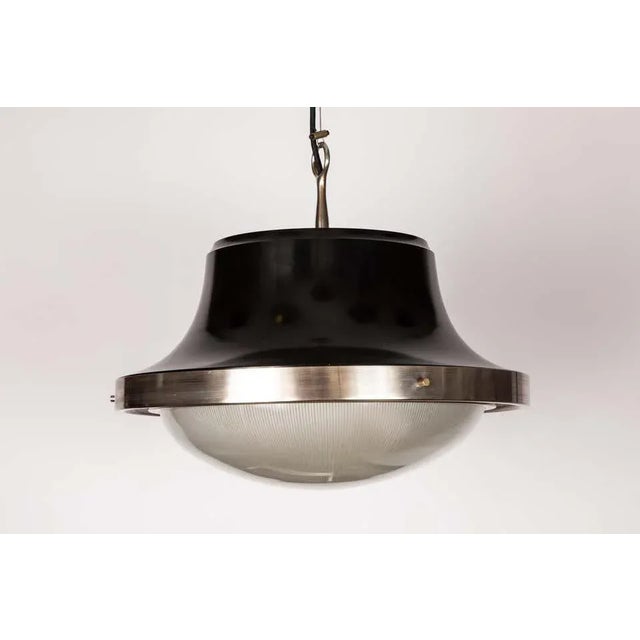 1960s Sergio Mazza 'Tau' Nickeled Brass Pendant for Artemide For Sale In Los Angeles - Image 6 of 13