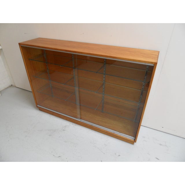 Vintage Shop Display Bookcase with Sliding Doors, 1950s For Sale - Image 11 of 12
