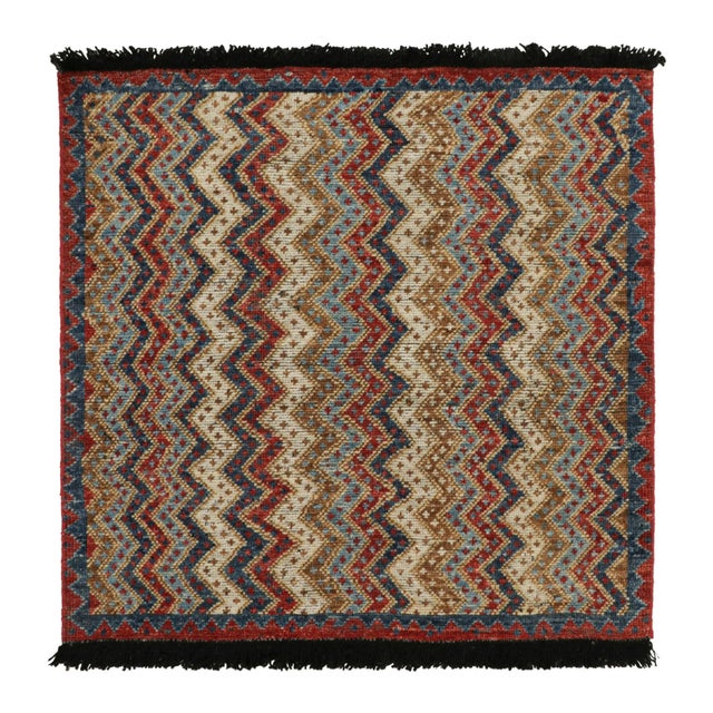 Red 2010s Rug & Kilim’s Antique Tribal Style Rug in Red, Blue, Brown & White Patterns For Sale - Image 8 of 8