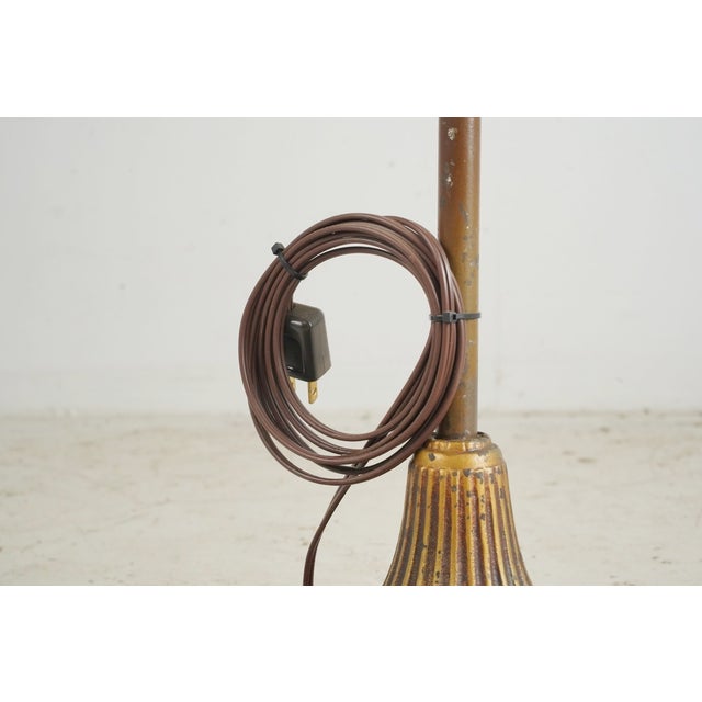 Mid 20th Century Restored Victorian Brass Plated Bridge Floor Lamp For Sale - Image 12 of 12