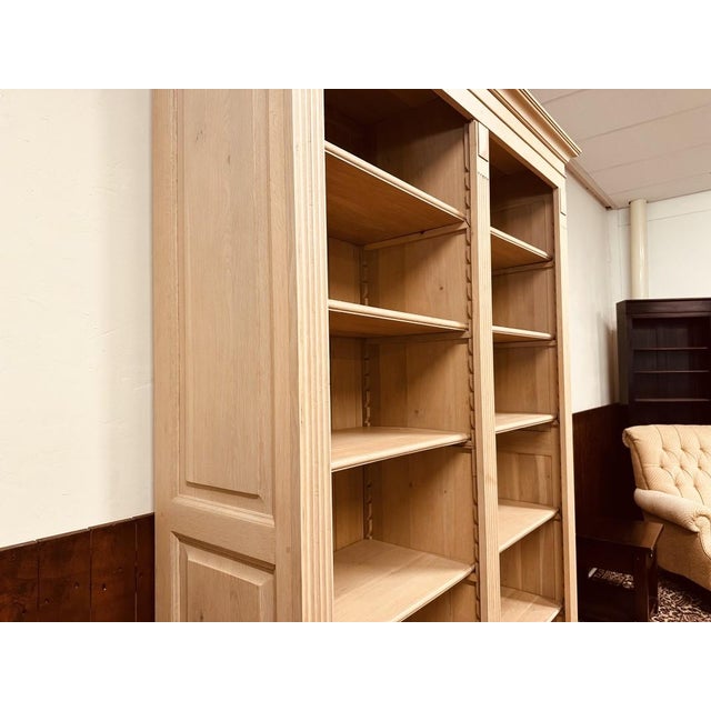 English Country Pale Oak Bookcase For Sale - Image 6 of 12