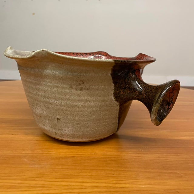 Studio Pottery Mixing & Serving Bowl With Handle For Sale - Image 11 of 18