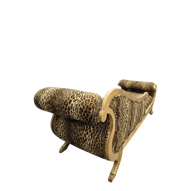 Vintage Henredon Style Hollywood Regency Chaise Lounge For Sale - Image 11 of 11
