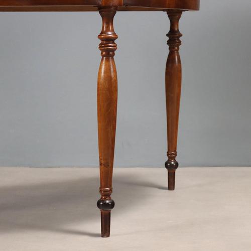 Antique Walnut Demi Lune Consoles, Italy, 20th Century, Set of 2 For Sale - Image 5 of 10