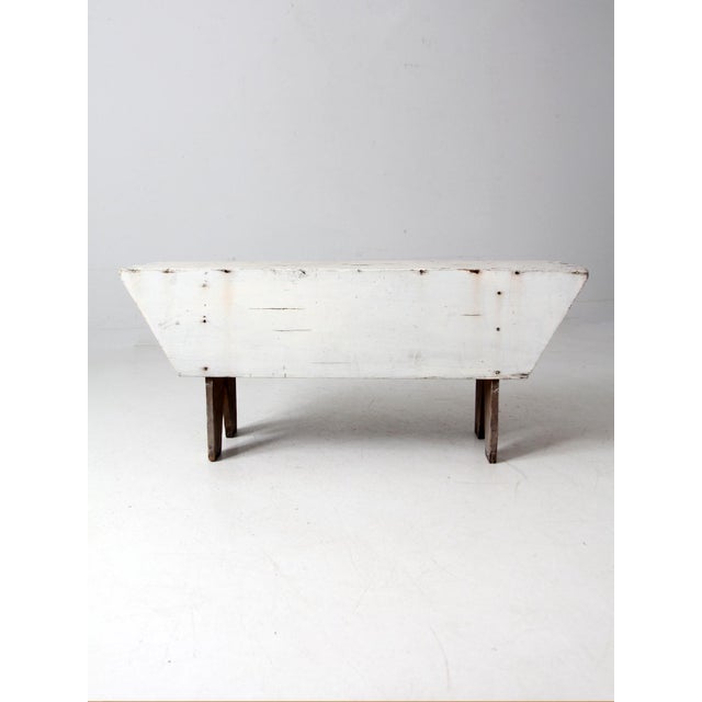 Antique White Farmhouse Bench For Sale - Image 11 of 18