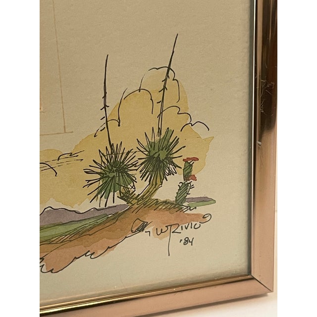 1980s William Zivic Original Western Framed Art Native American For Sale - Image 12 of 12