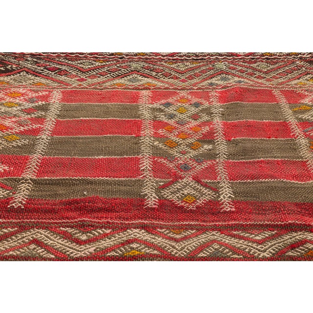 Late 20th Century Vintage Zemmour Moroccan Kilim Rug, 03'02 X 16'04 For Sale - Image 5 of 11