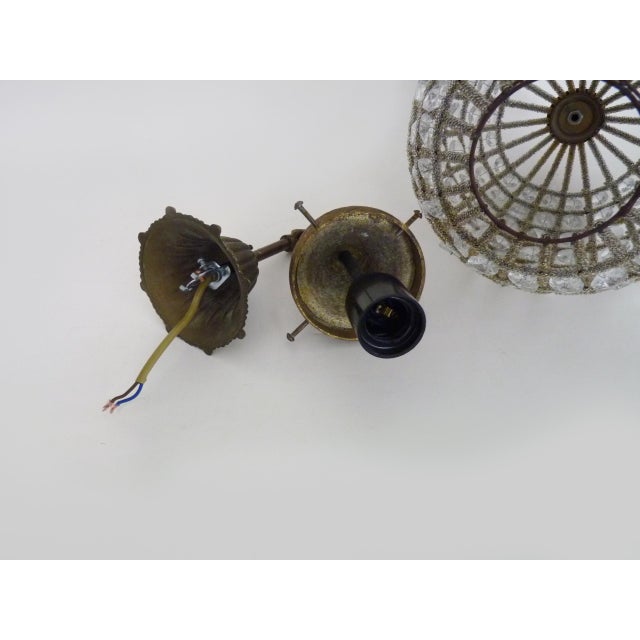 Vintage Bronze Chandelier with Glass Pendants, 1980s For Sale - Image 9 of 10