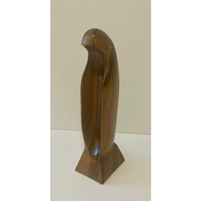 Vintage Madonna Modernist Abstract of the Virgin Mary Sculpture From Brazilian “Ipe” Iron Wood For Sale - Image 4 of 9
