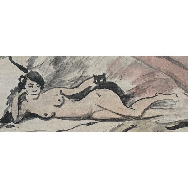 1910s Edouard Manet, Study on Olympia (Nude), Lithograph For Sale - Image 5 of 9